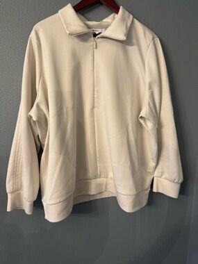 Athleta Women’s Zip-Up Pullover Sweater in Cream